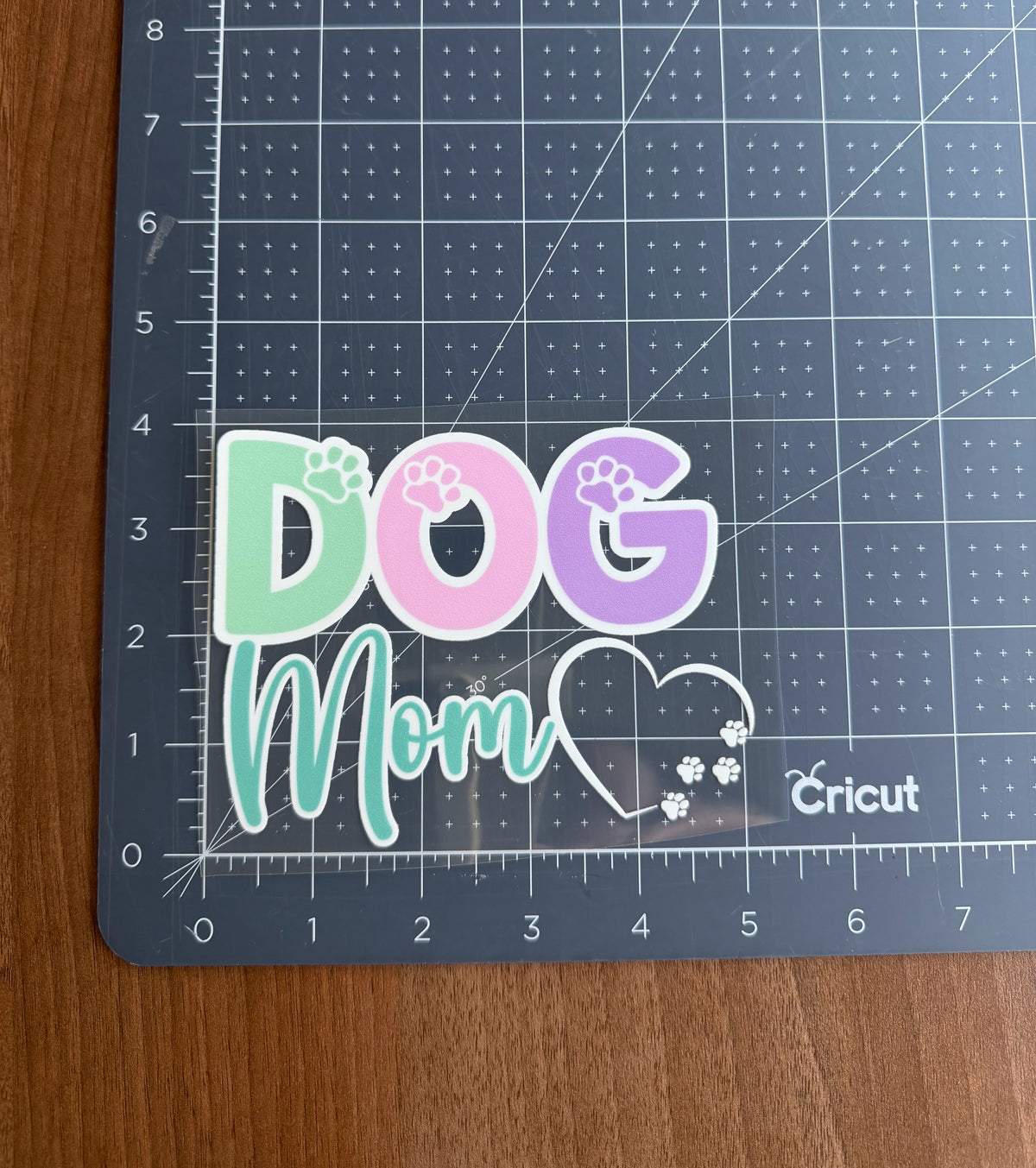 Dog Mom Car Decal - Green, Pink and Purple