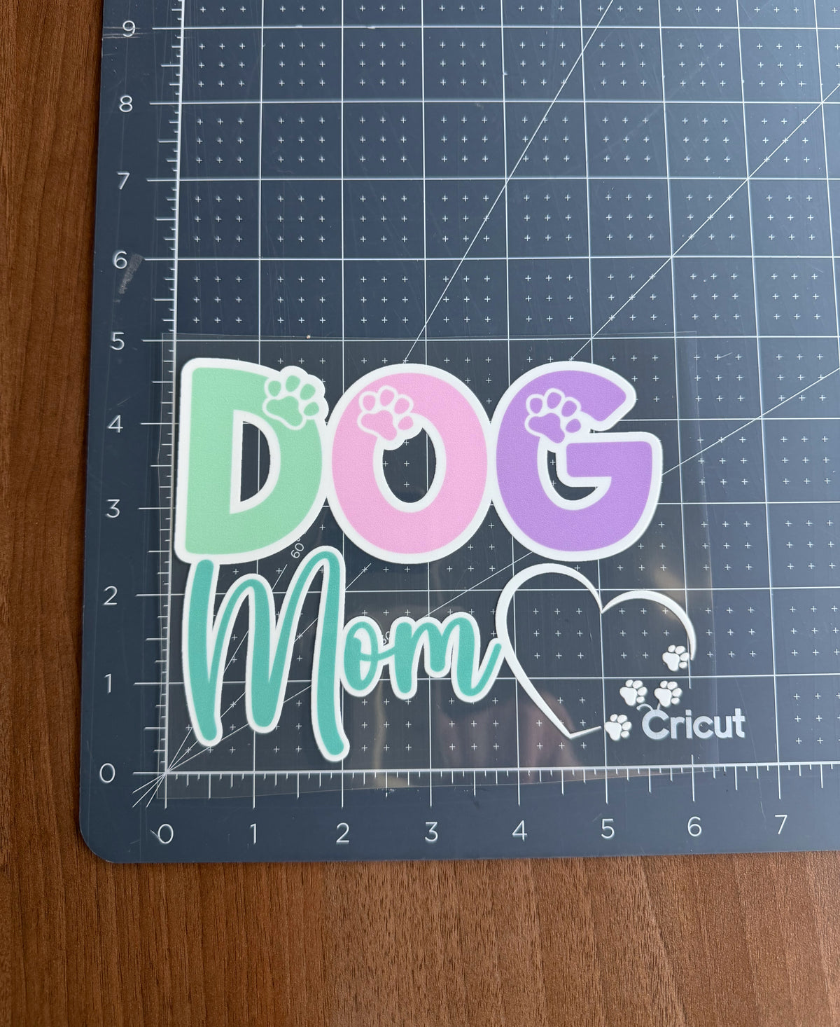 Dog Mom Car Decal - Green, Pink and Purple