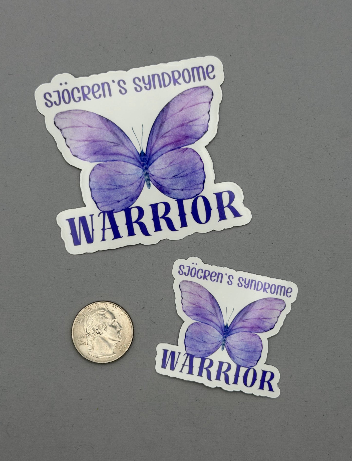 Sjogren's Syndrome Warrior Butterfly Sticker or Magnet