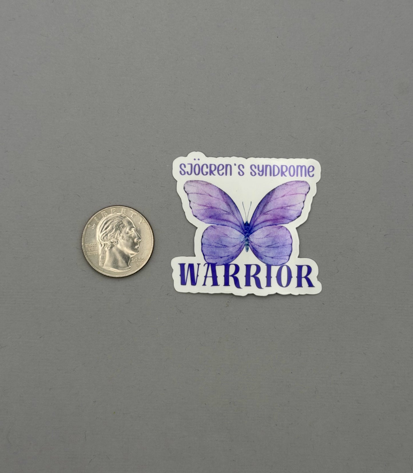 Sjogren's Syndrome Warrior Butterfly Sticker or Magnet