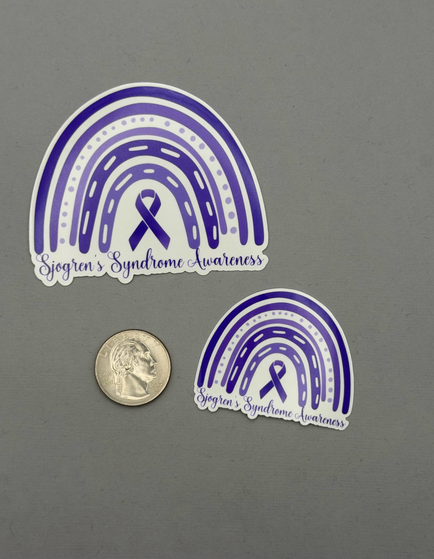 Sjogren's Syndrome Awareness Rainbow Sticker or Magnet
