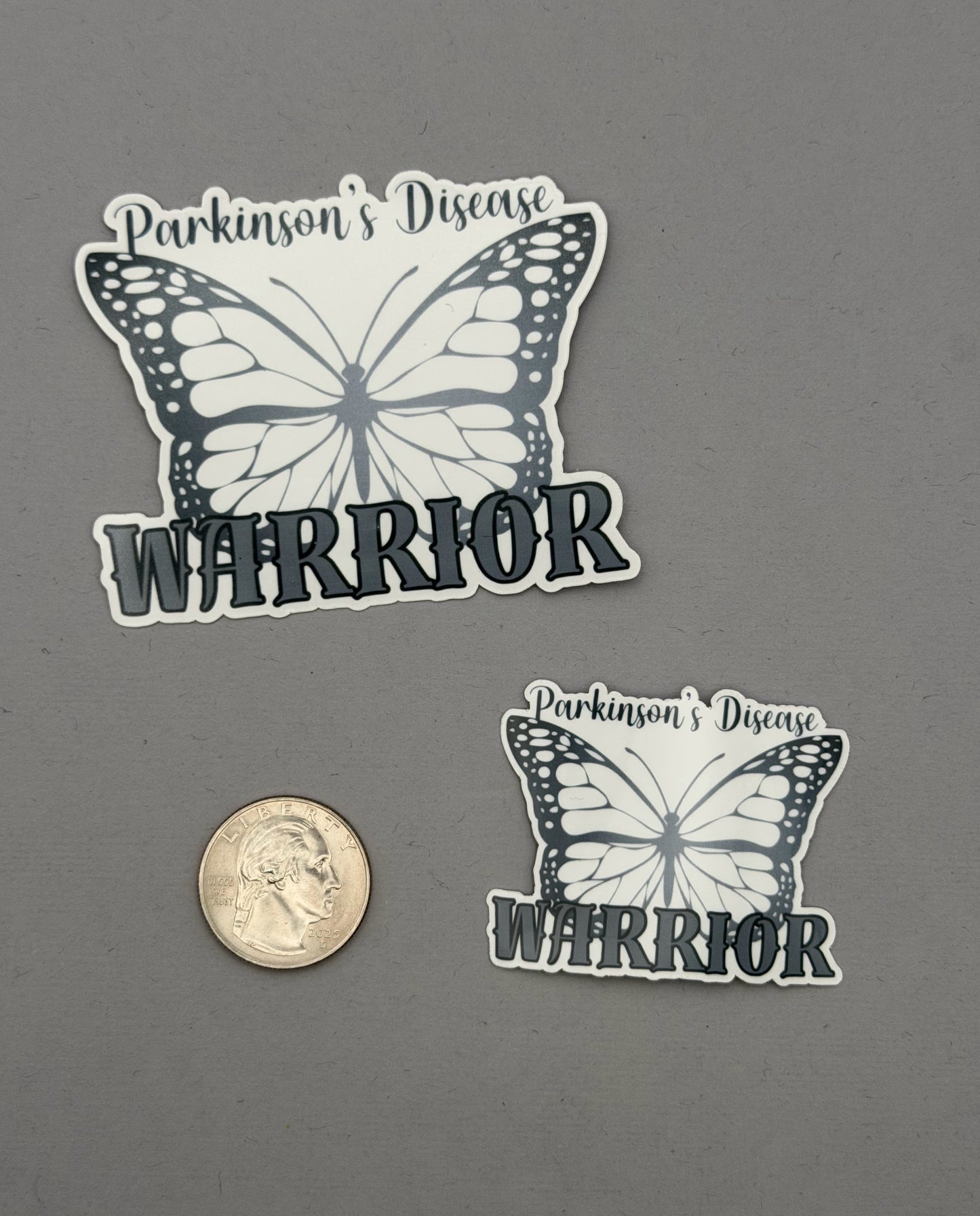 Parkinson's Disease Warrior Butterfly Sticker or Magnet