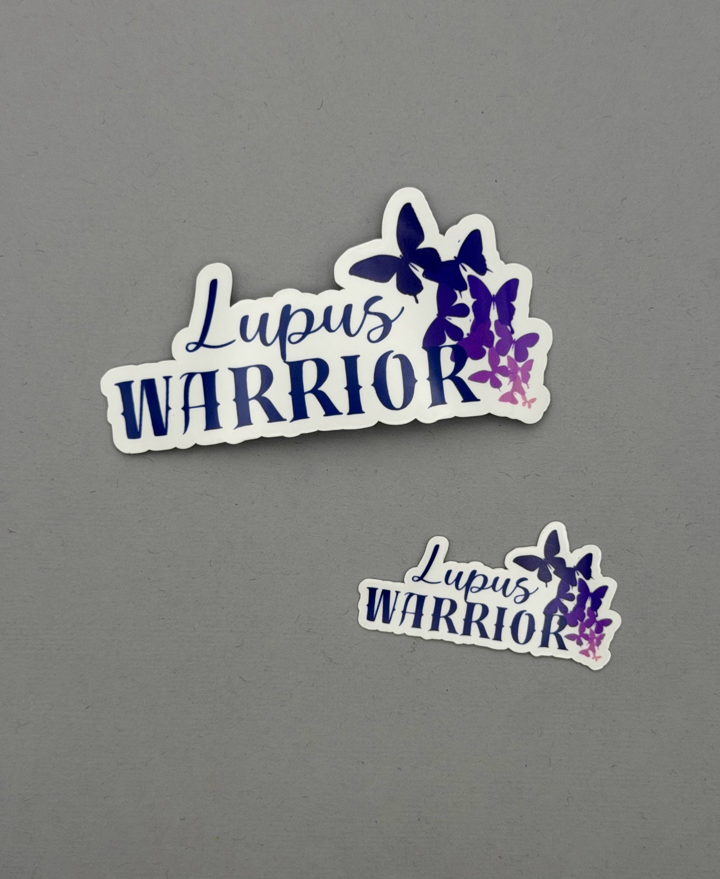 Lupus Warrior Purple Butterflies Sticker or Magnet