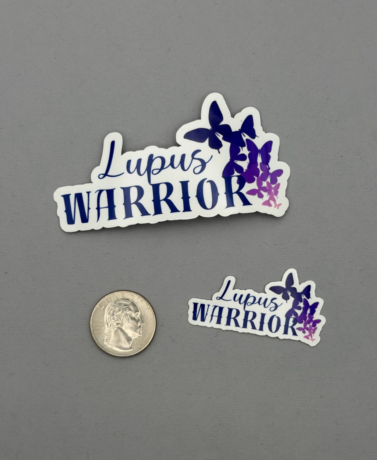 Lupus Warrior Purple Butterflies Sticker or Magnet