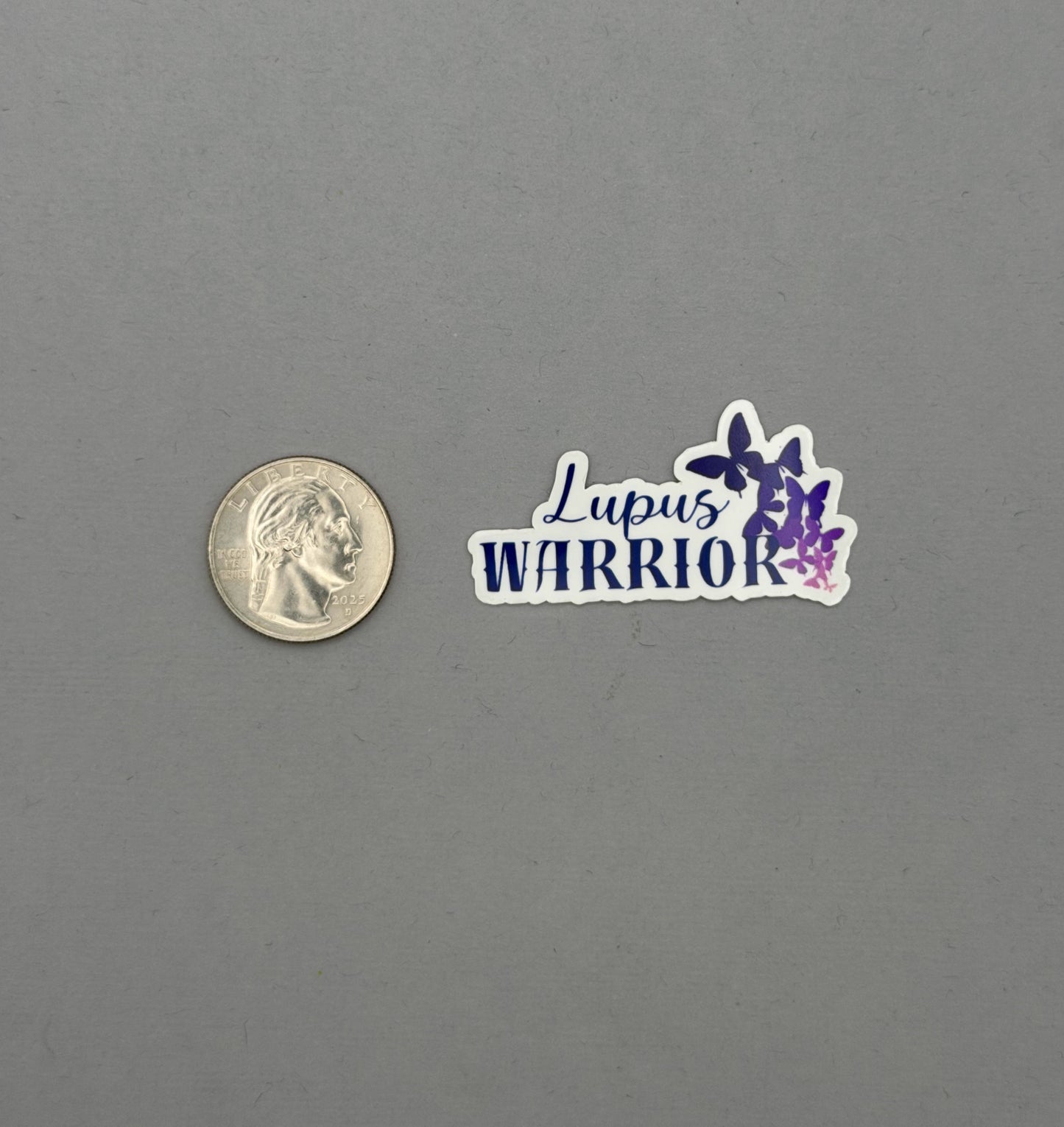 Lupus Warrior Purple Butterflies Sticker or Magnet