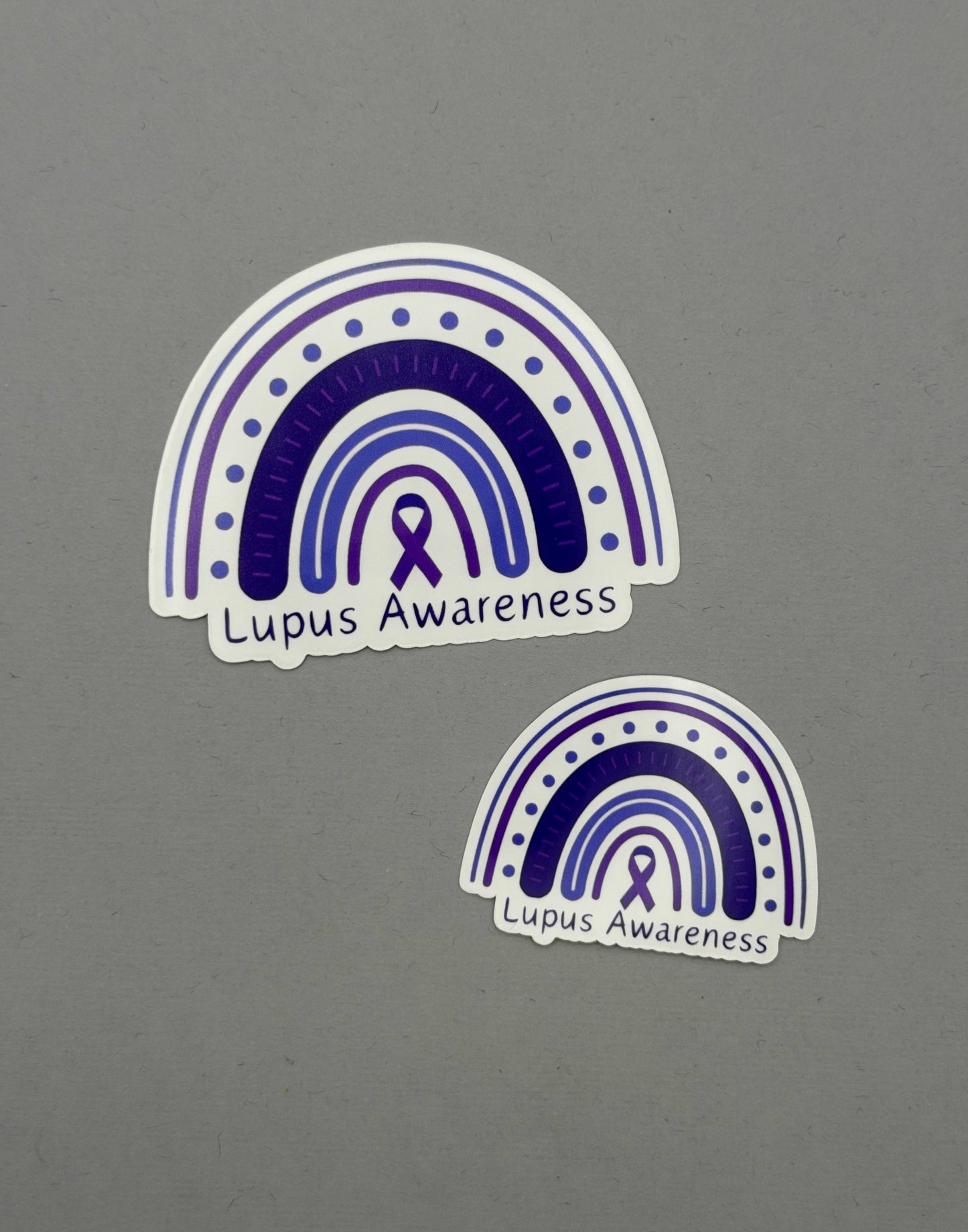 Lupus Awareness Purple Rainbow Sticker or Magnet