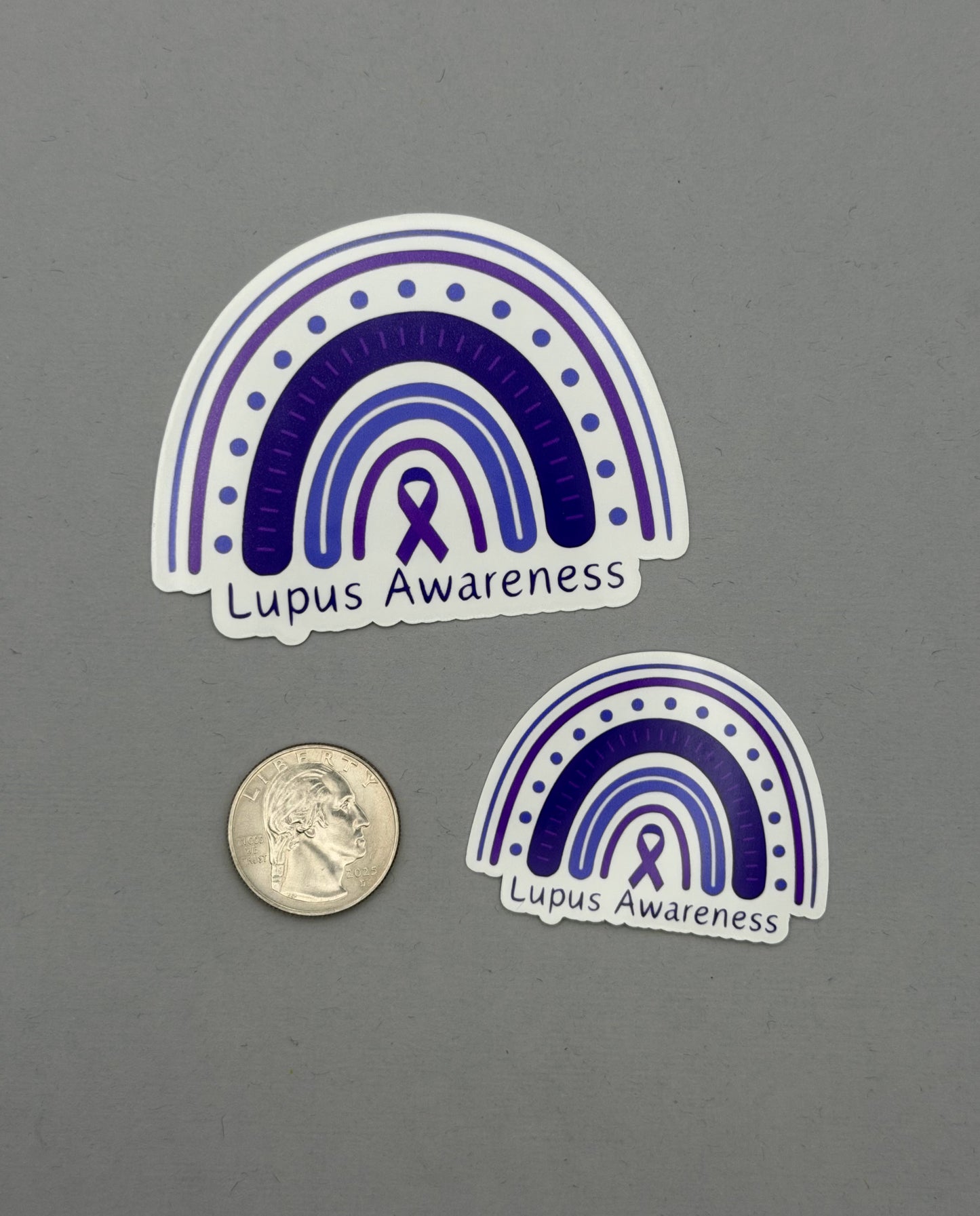Lupus Awareness Purple Rainbow Sticker or Magnet