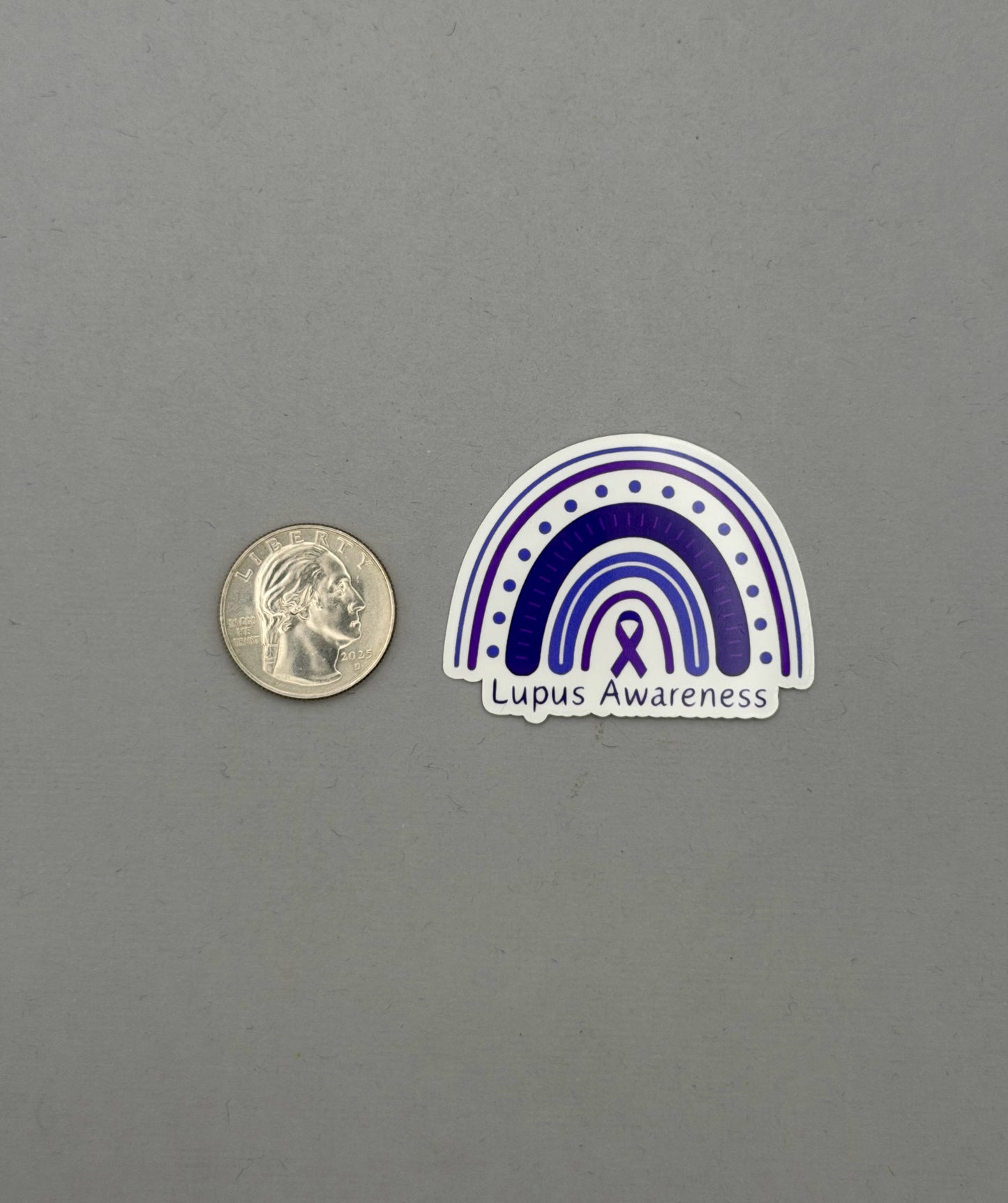 Lupus Awareness Purple Rainbow Sticker or Magnet