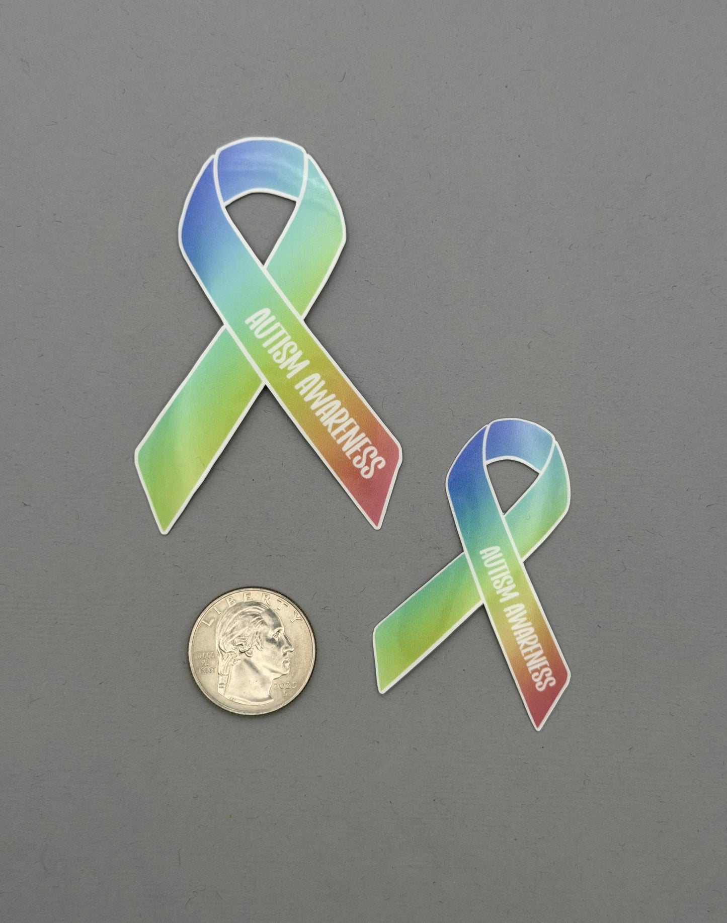 Autism Awareness Ribbon Holographic Sticker or Magnet