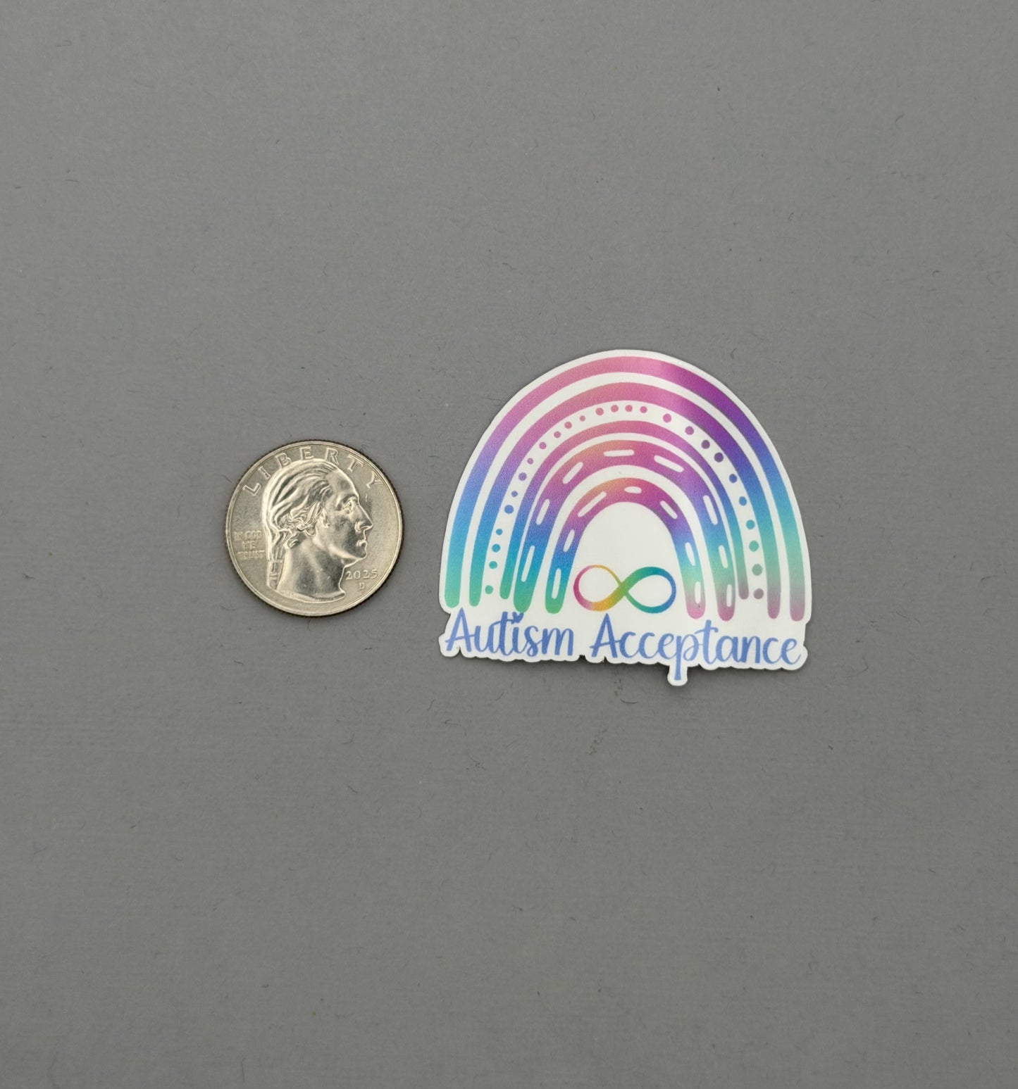 Autism Acceptance Rainbow with Infinity Sticker or Magnet