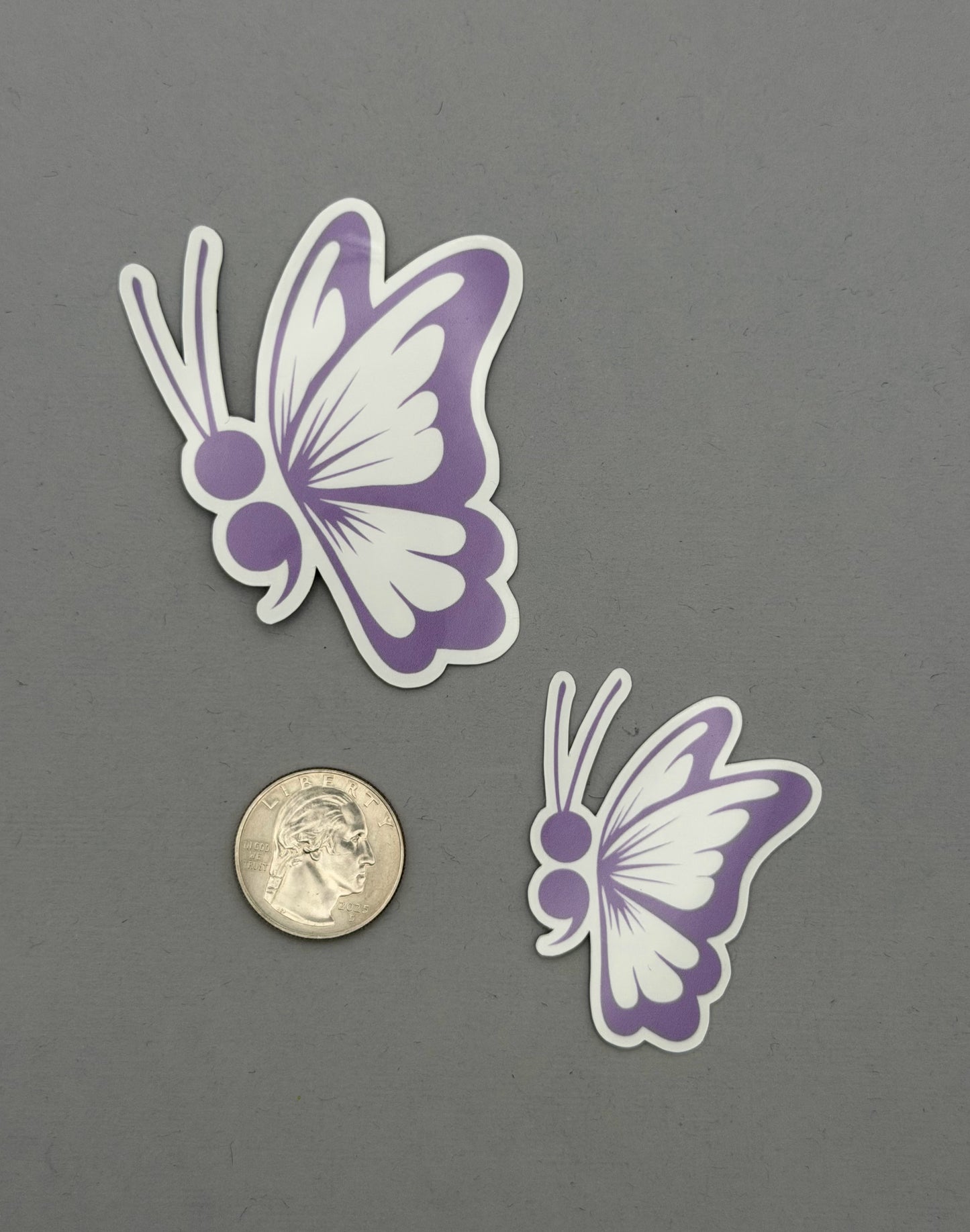 Semi Colon Butterfly Sticker or Magnet