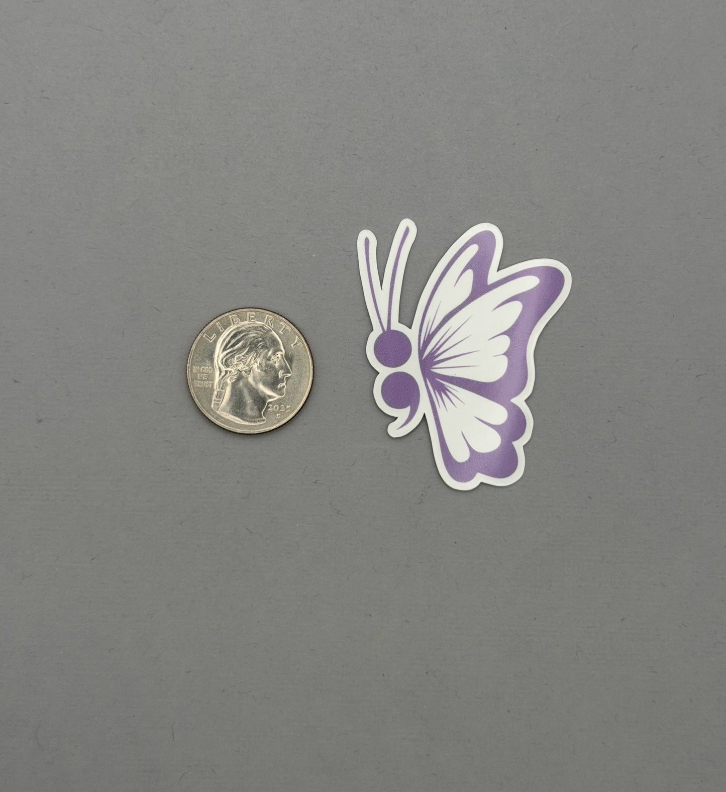 Semi Colon Butterfly Sticker or Magnet