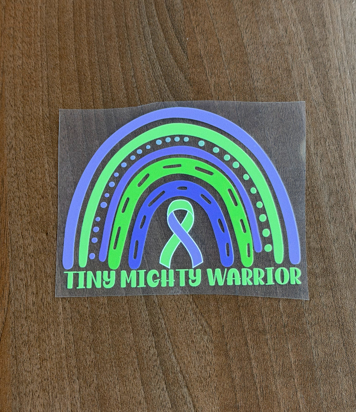 Tiny Mighty Warrior Rainbow Car Decal | NICU & Preemie Awareness