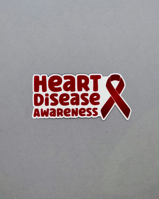 Heart Disease Awareness with Ribbon Sticker