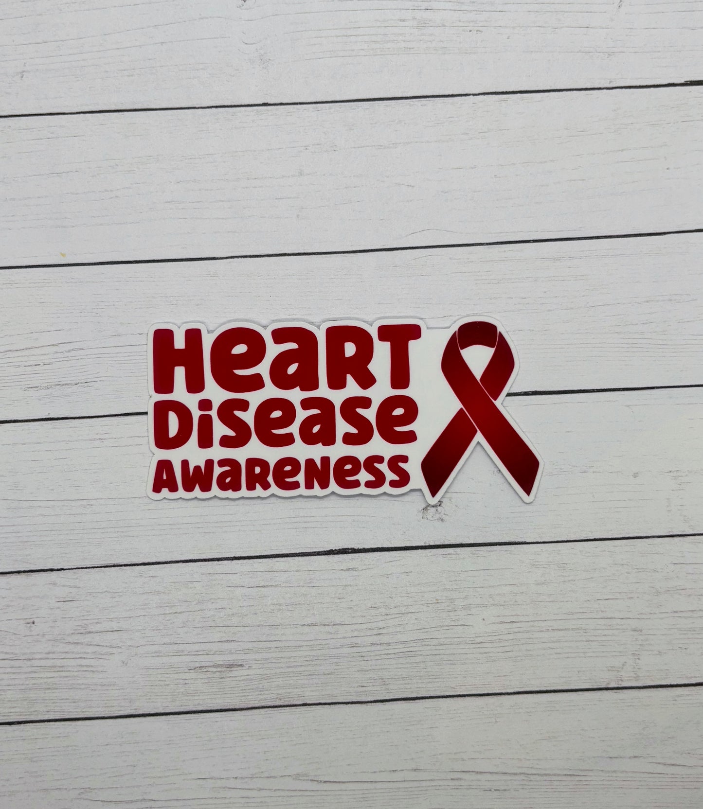 Heart Disease Awareness with Ribbon Sticker