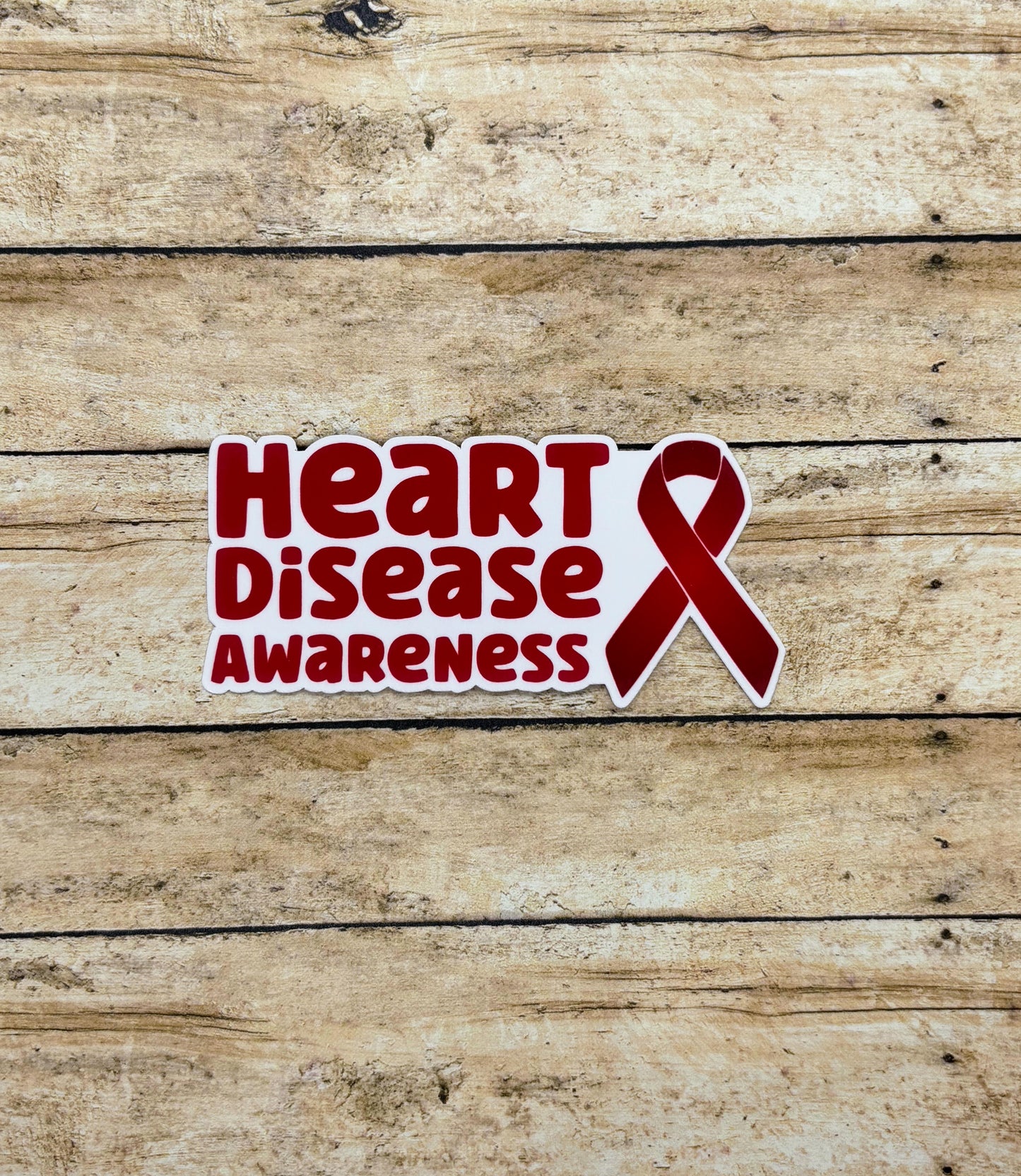 Heart Disease Awareness with Ribbon Sticker