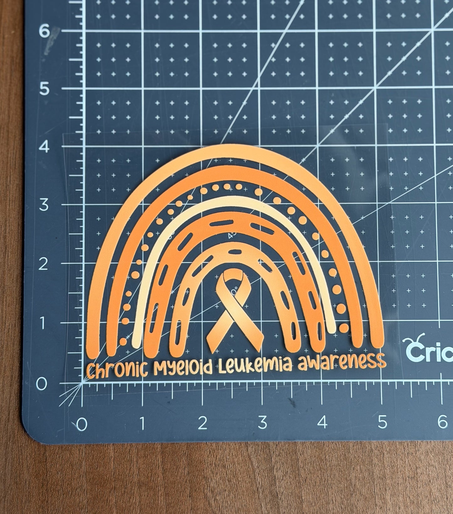 Chronic Myeloid Leukemia Awareness Rainbow Car Decal