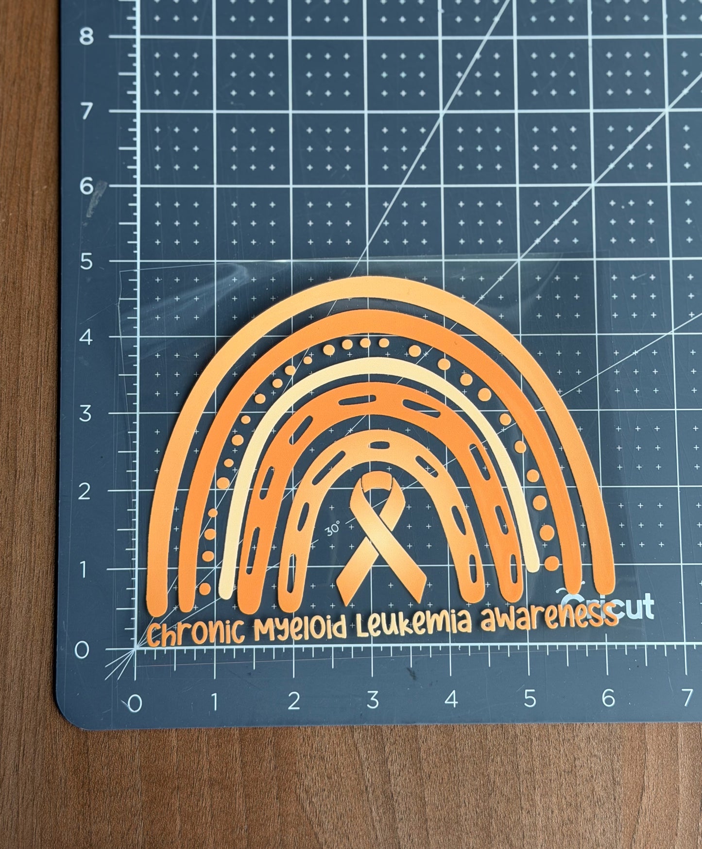 Chronic Myeloid Leukemia Awareness Rainbow Car Decal