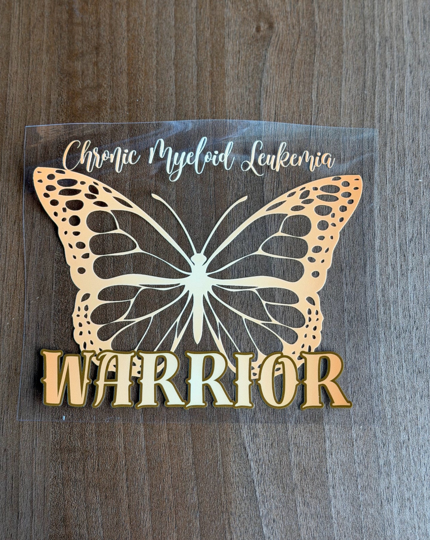Chronic Myeloid Leukemia Warrior Butterfly Car Decal