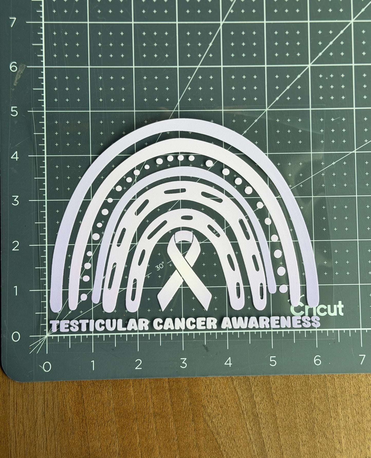 Testicular Cancer Awareness Rainbow Car Decal