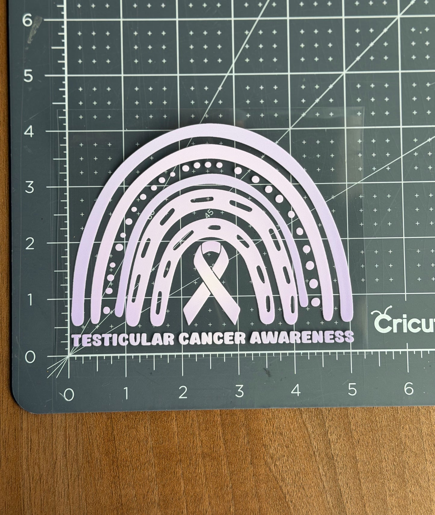 Testicular Cancer Awareness Rainbow Car Decal