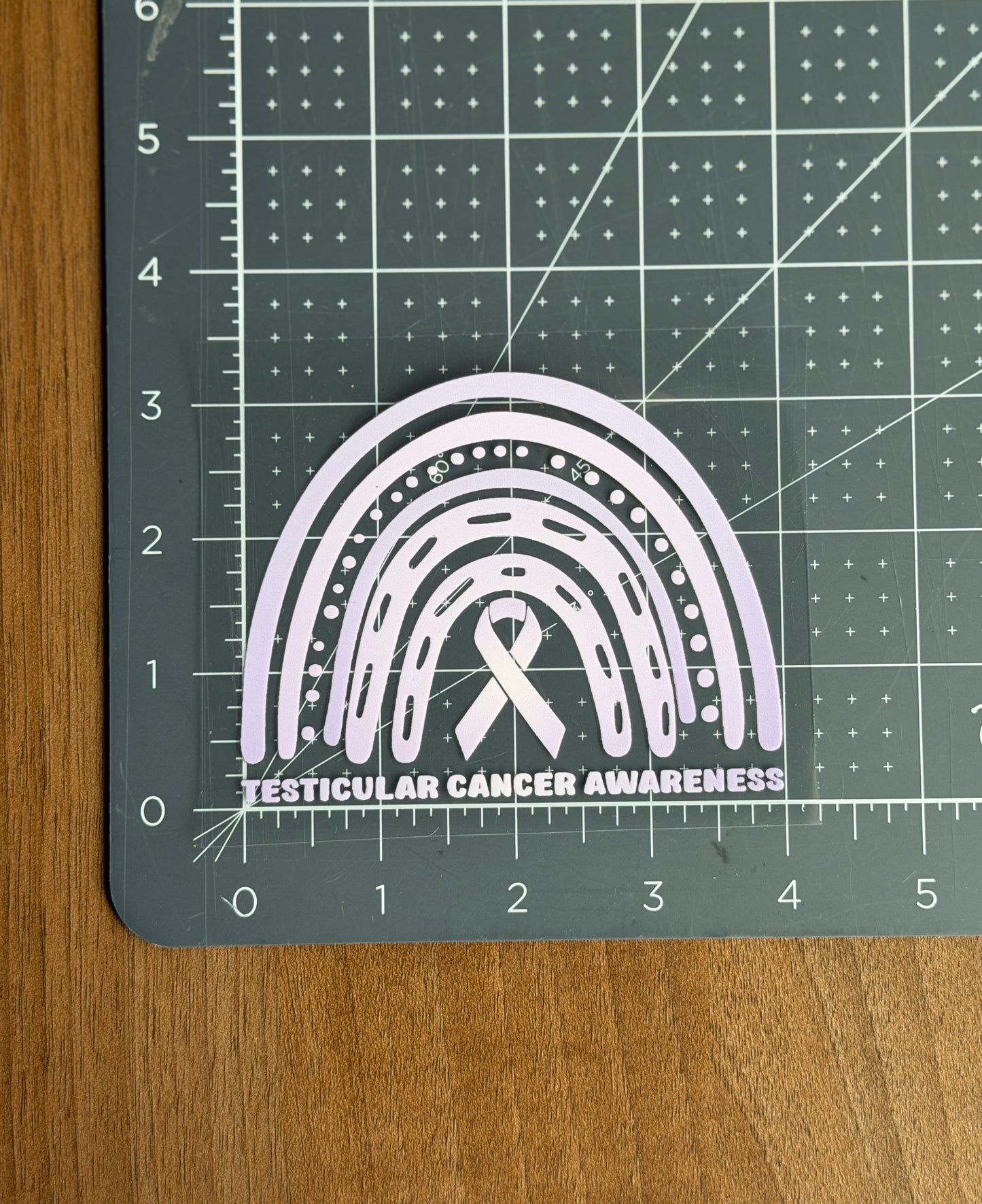 Testicular Cancer Awareness Rainbow Car Decal