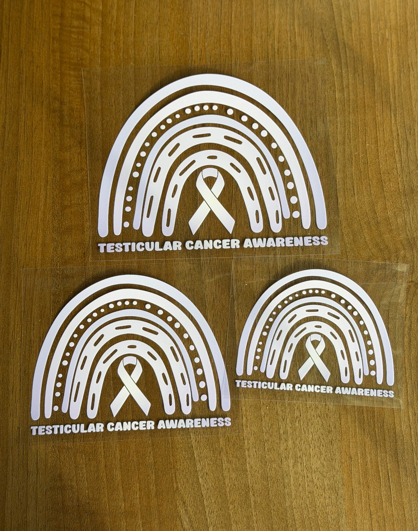 Testicular Cancer Awareness Rainbow Car Decal