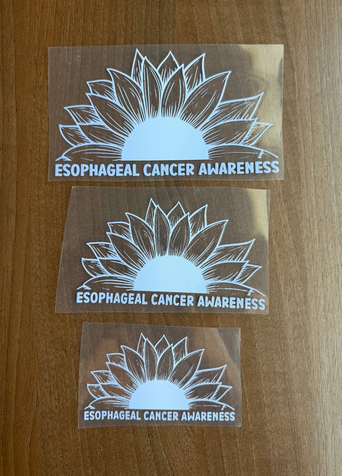 Esophageal Cancer Awareness Sunflower Car Decal