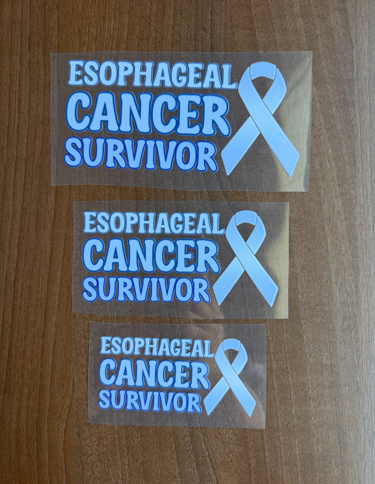 Esophageal Cancer Survivor with Ribbon Car Decal
