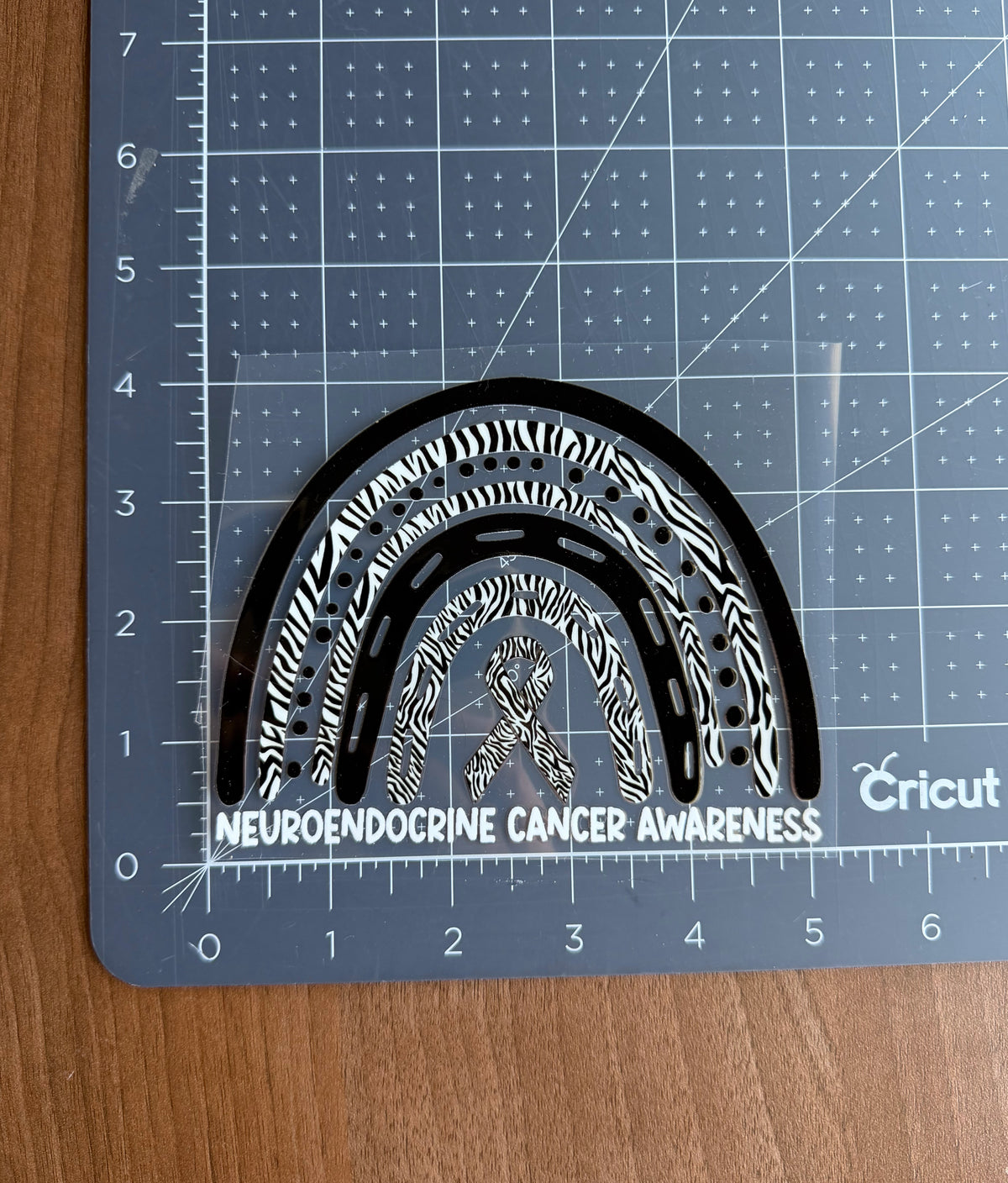 Neuroendocrine Cancer Awareness Rainbow Car Decal