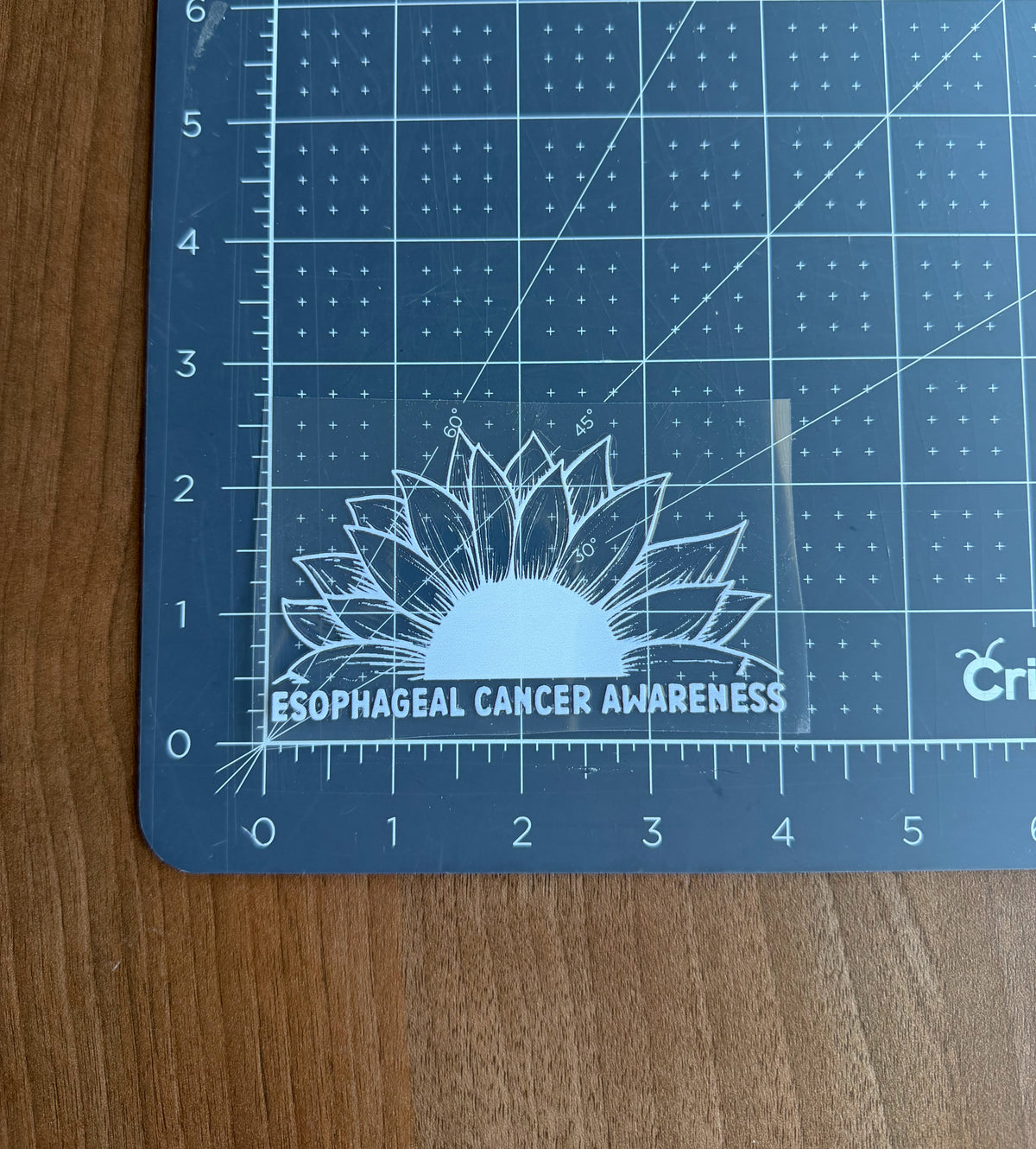 Esophageal Cancer Awareness Sunflower Car Decal