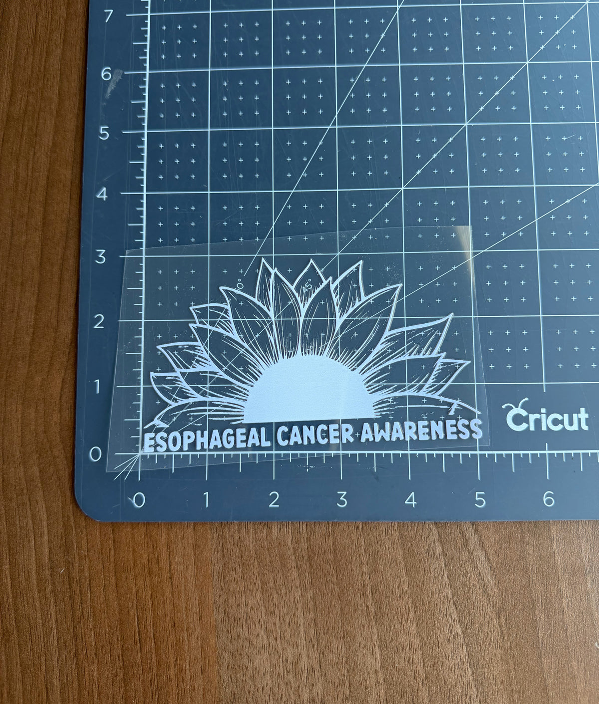 Esophageal Cancer Awareness Sunflower Car Decal