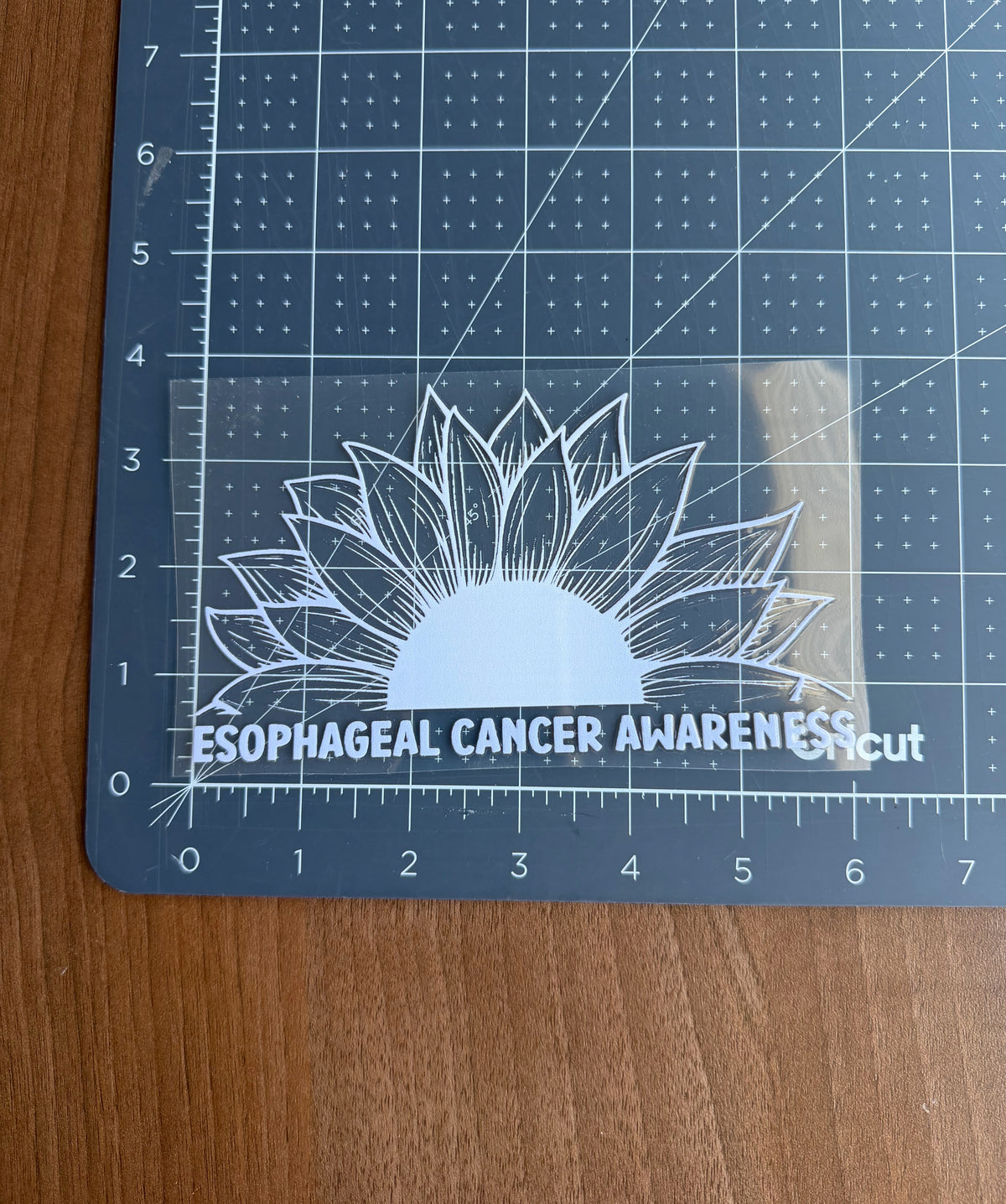 Esophageal Cancer Awareness Sunflower Car Decal