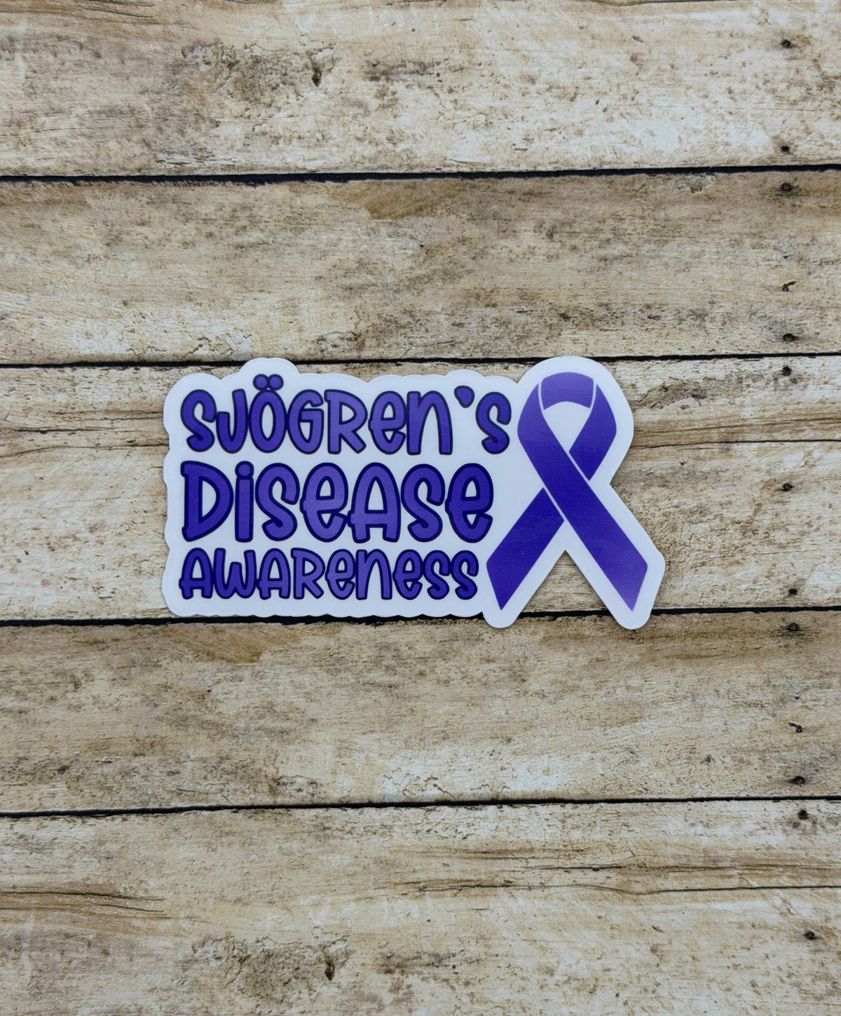 Sjogren's Disease Awareness with Ribbon Sticker or Magnet