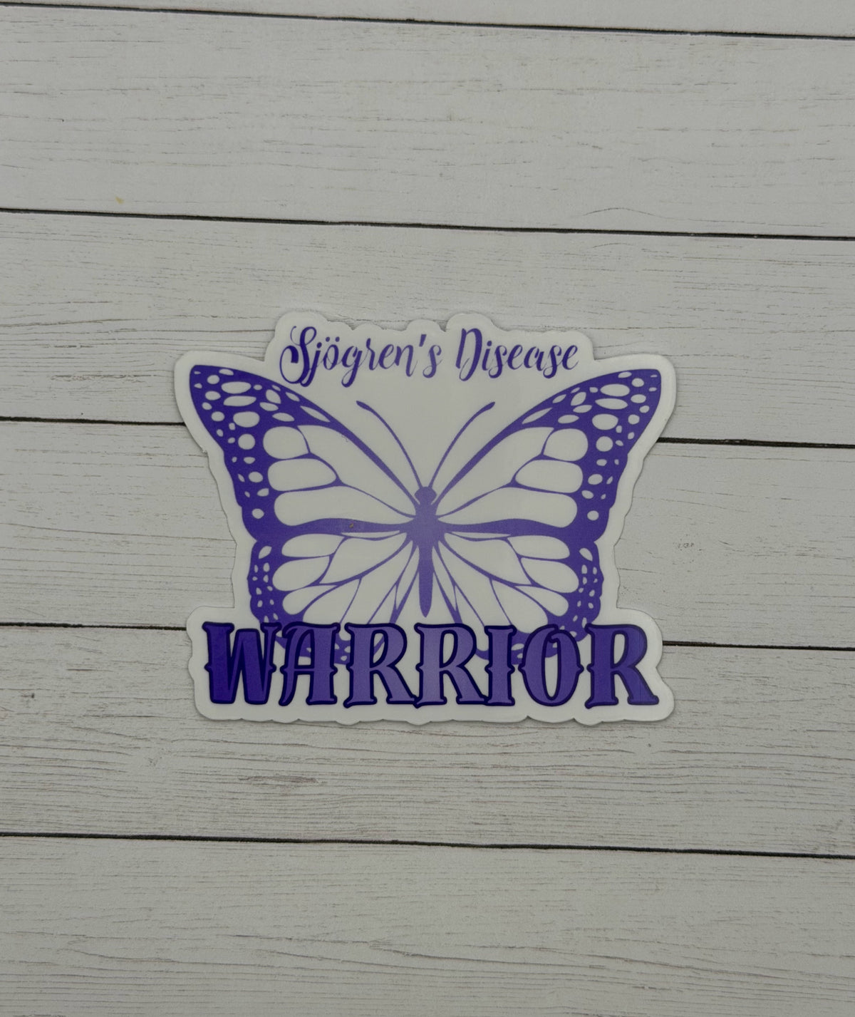 Sjogren's Disease Warrior Butterfly Sticker or Magnet