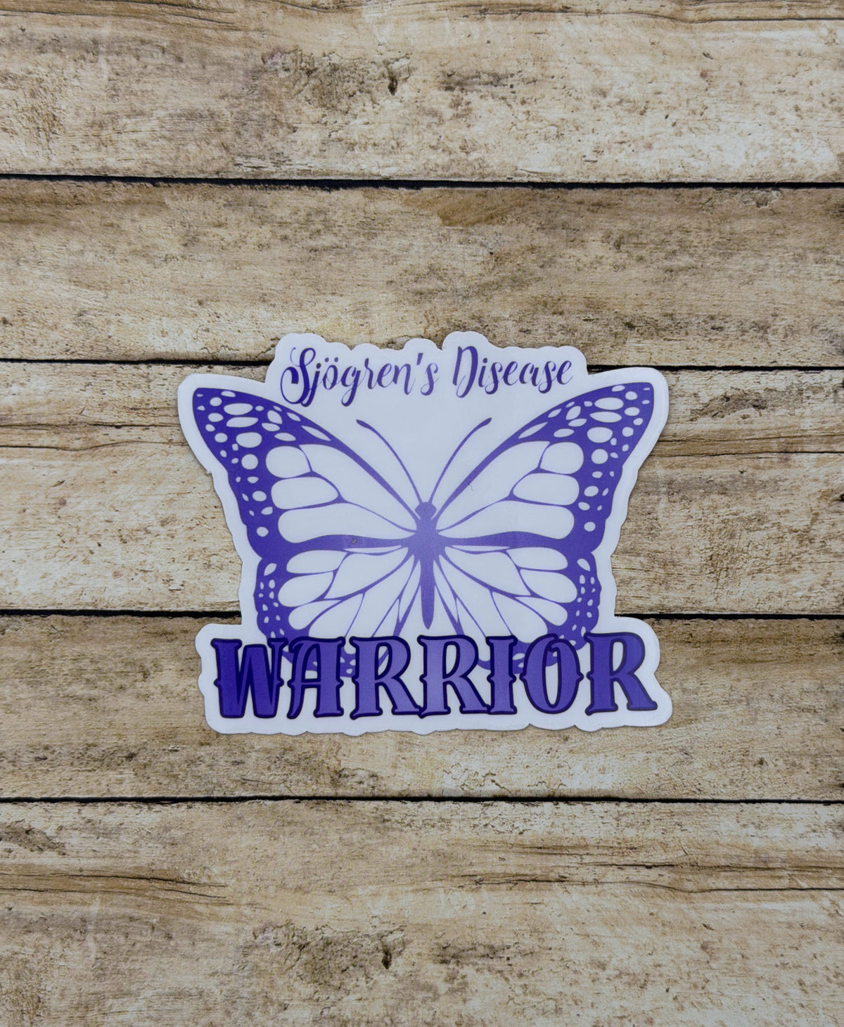 Sjogren's Disease Warrior Butterfly Sticker or Magnet