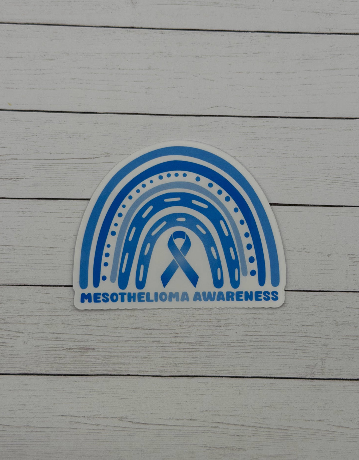 Mesothelioma Awareness Rainbow Sticker or Magnet