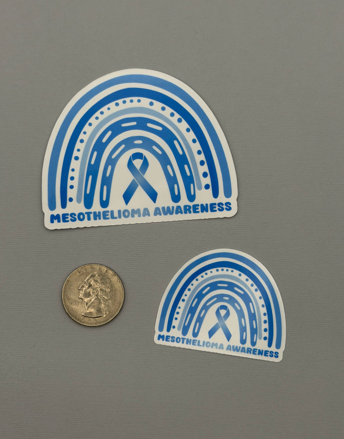 Mesothelioma Awareness Rainbow Sticker or Magnet