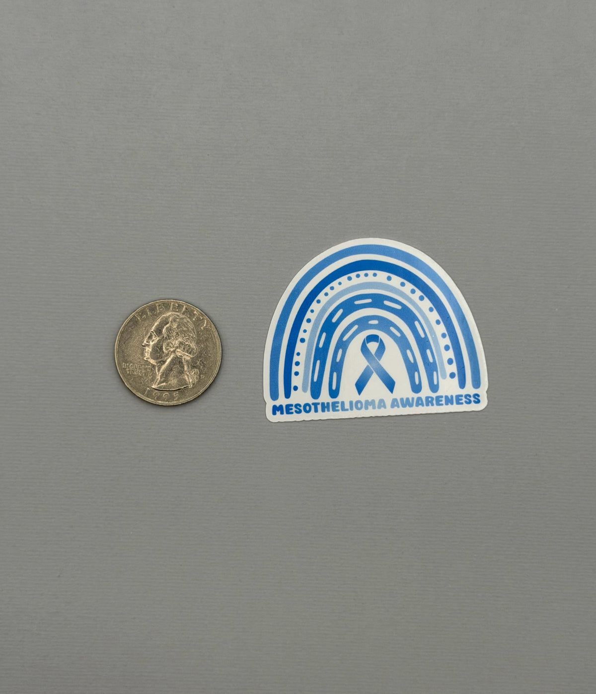 Mesothelioma Awareness Rainbow Sticker or Magnet