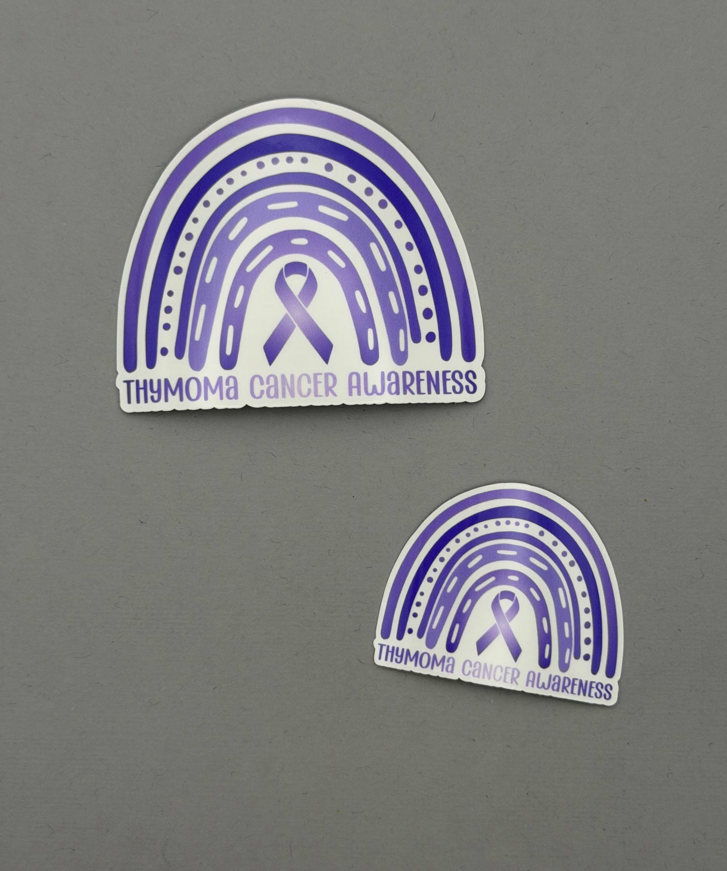 Thymoma Cancer Awareness Rainbow Sticker or Magnet