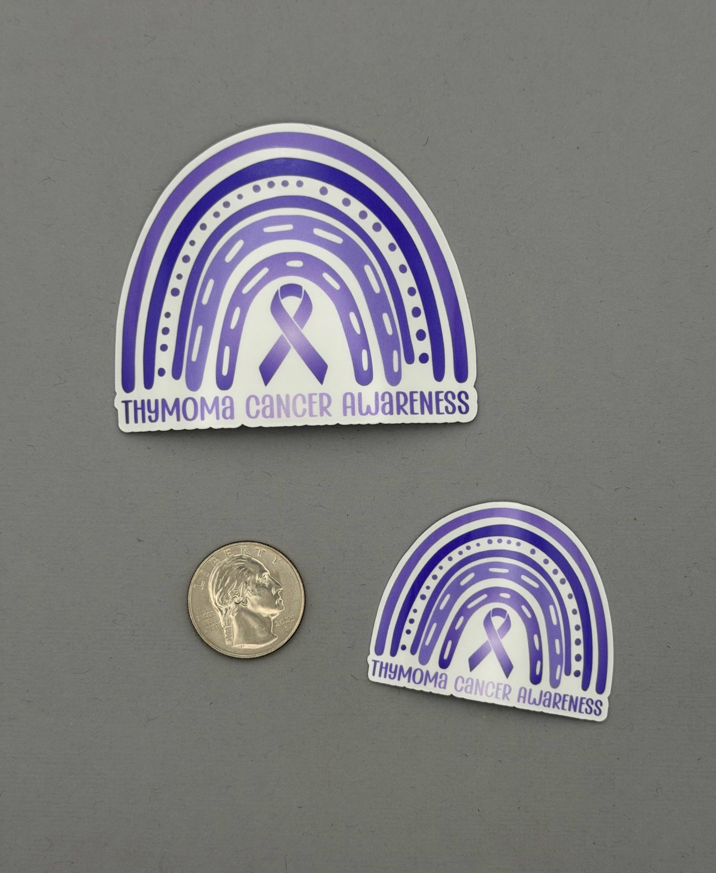 Thymoma Cancer Awareness Rainbow Sticker or Magnet