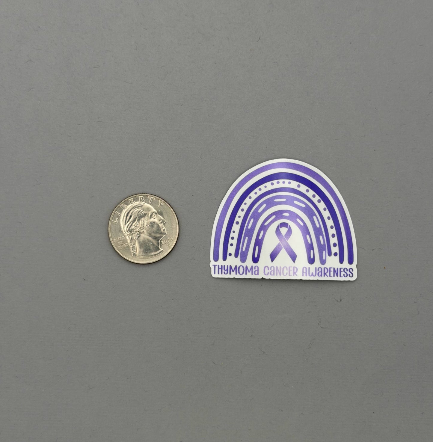 Thymoma Cancer Awareness Rainbow Sticker or Magnet
