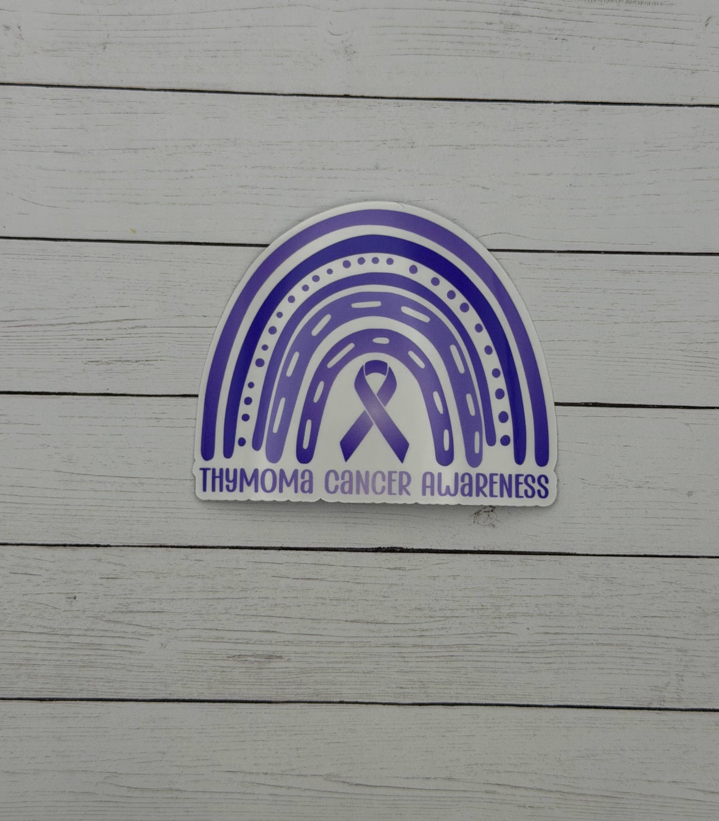 Thymoma Cancer Awareness Rainbow Sticker or Magnet