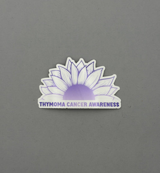 Thymoma Cancer Awareness Sunflower Sticker or Magnet