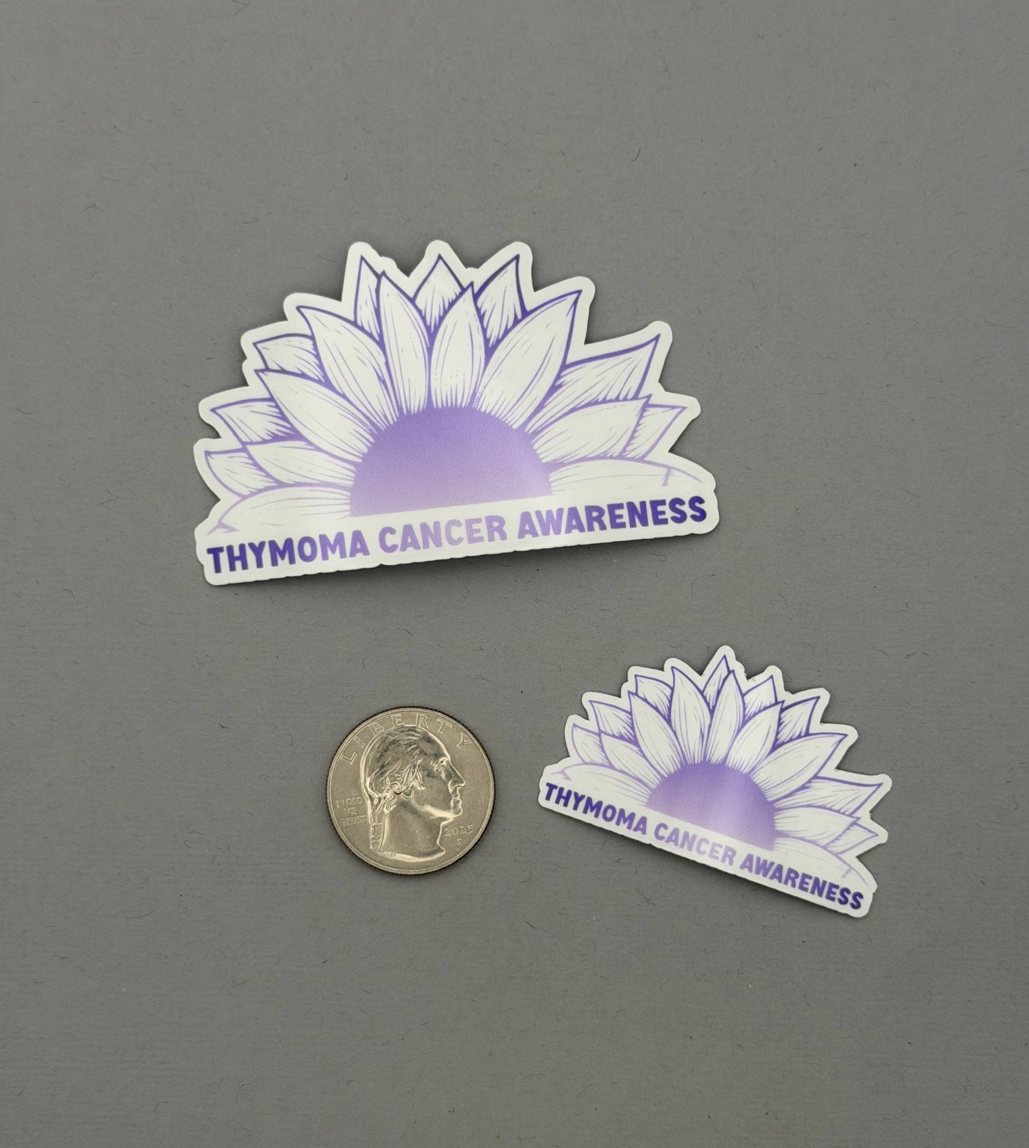 Thymoma Cancer Awareness Sunflower Sticker or Magnet