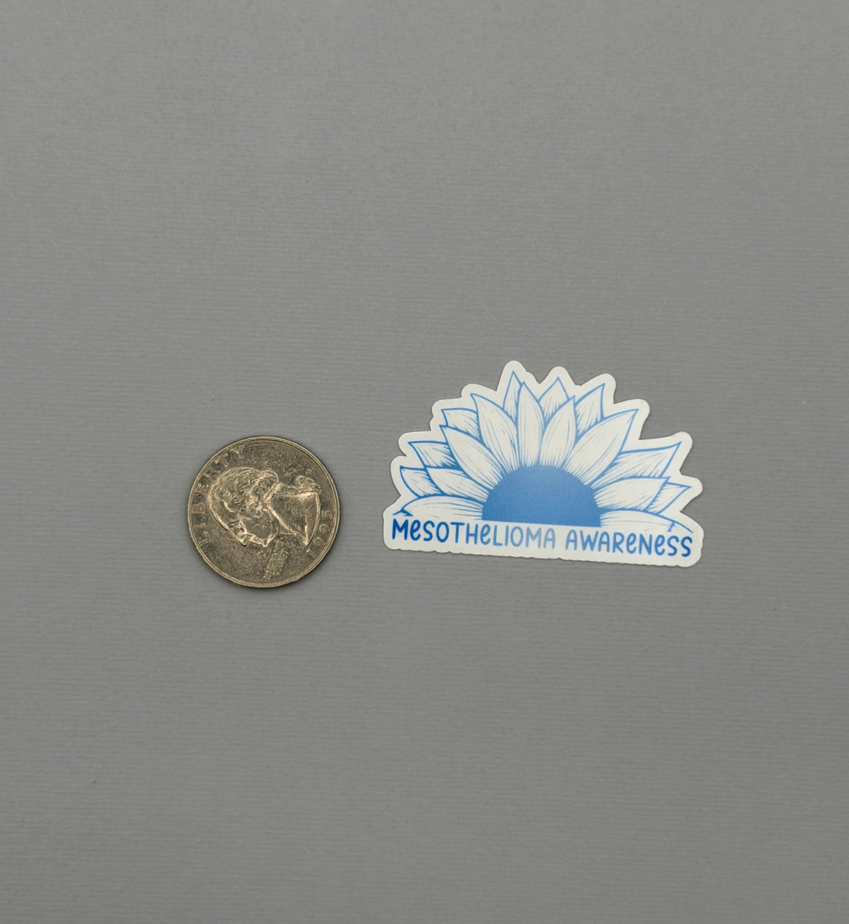 Mesothelioma Awareness Sunflower Sticker or Magnet