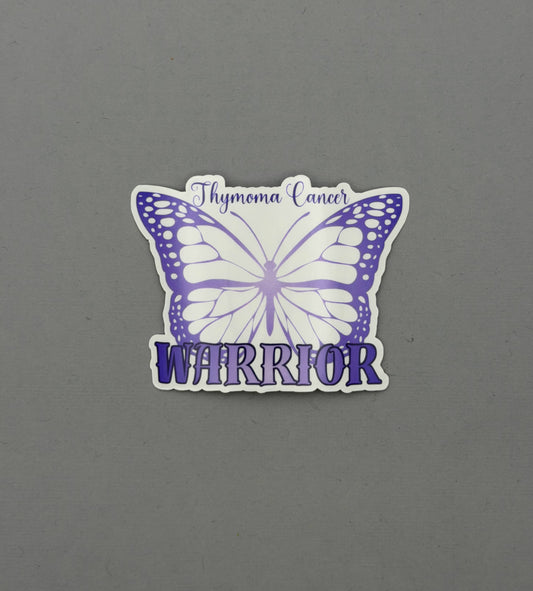 Thymoma Cancer Warrior Butterfly Sticker or Magnet