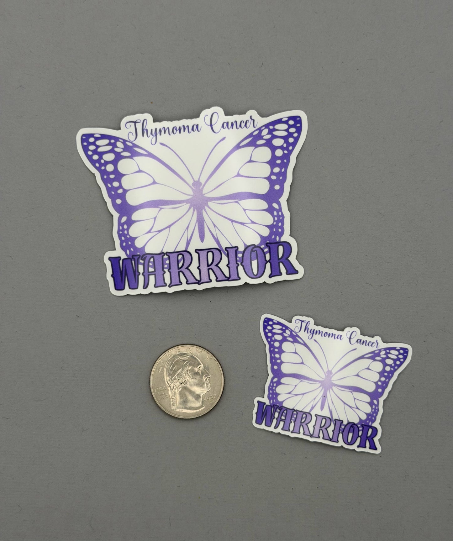Thymoma Cancer Warrior Butterfly Sticker or Magnet