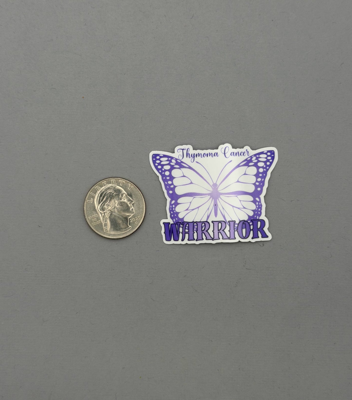 Thymoma Cancer Warrior Butterfly Sticker or Magnet