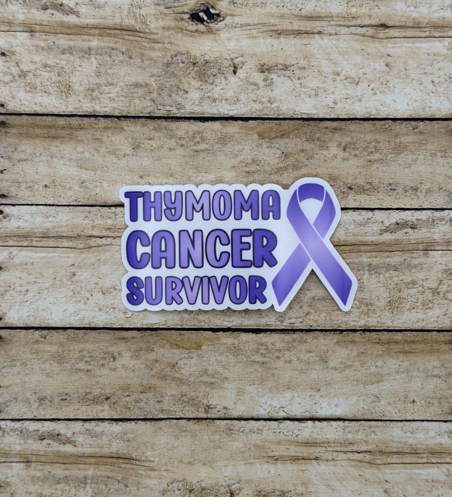 Thymoma Cancer Survivor with Ribbon Sticker or Magnet